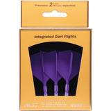 Cuesoul Rost T19 Integrated Dart Shaft and Flights - Big Wing - White with Purple Flight