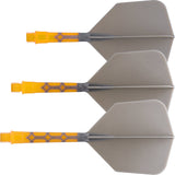Cuesoul Rost T19 Integrated Dart Shaft and Flights - Big Wing - Yellow with Grey Flight
