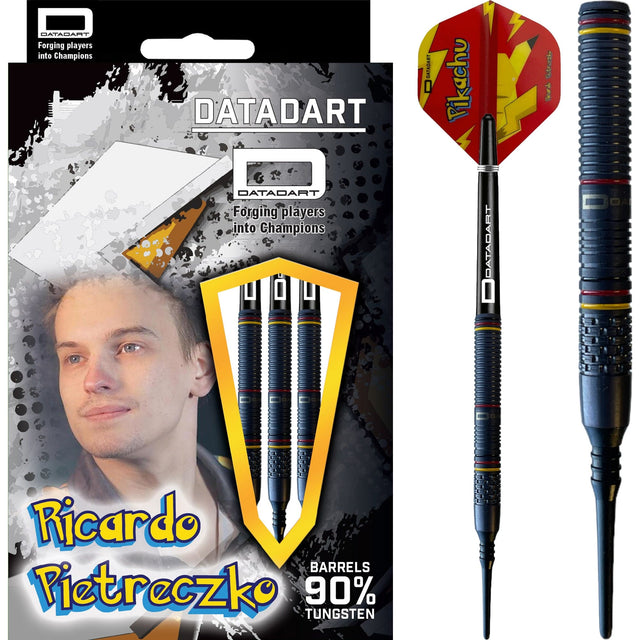 Datadart Ricardo Pietreczko Darts - Soft Tip - 90% - Pikachu - Black PVD - 21g 21g