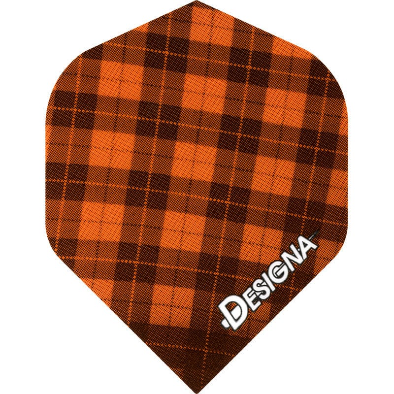 *Designa Tartan Dart Flights - Extra Strong - Std - Tartan Orange