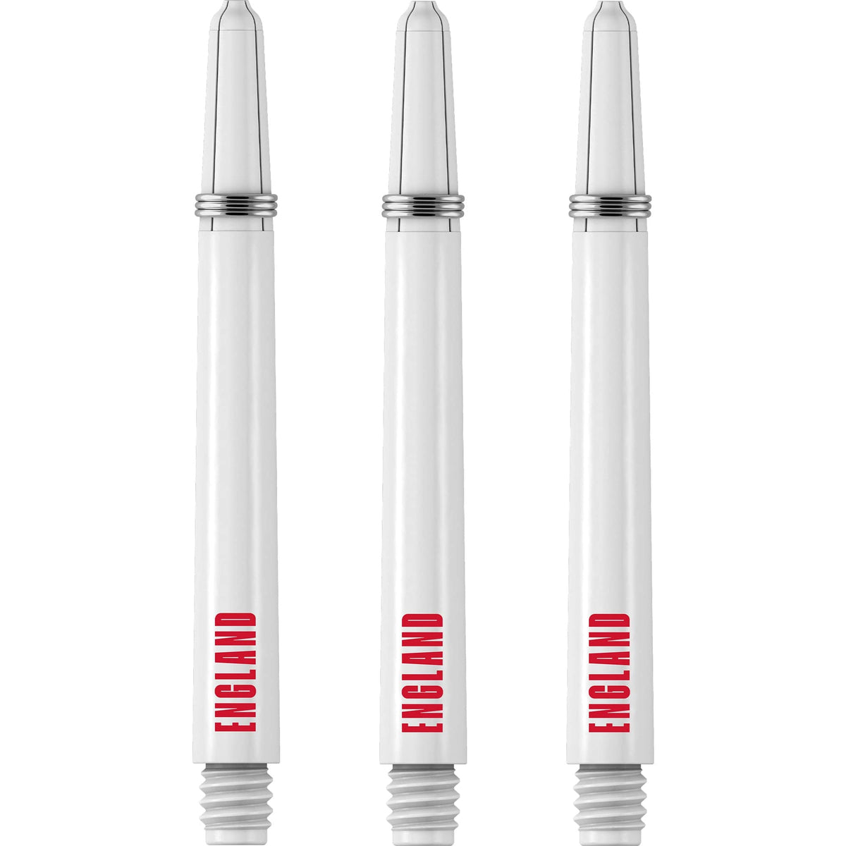 England Football Nylon Shafts - Dart Stems with Springs - White - Medium