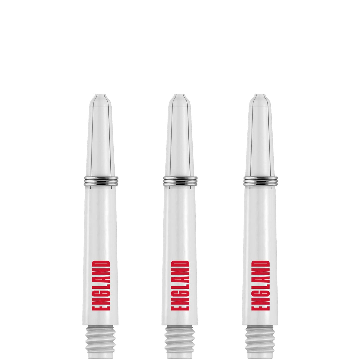 England Football Nylon Shafts - Dart Stems with Springs - White - Medium