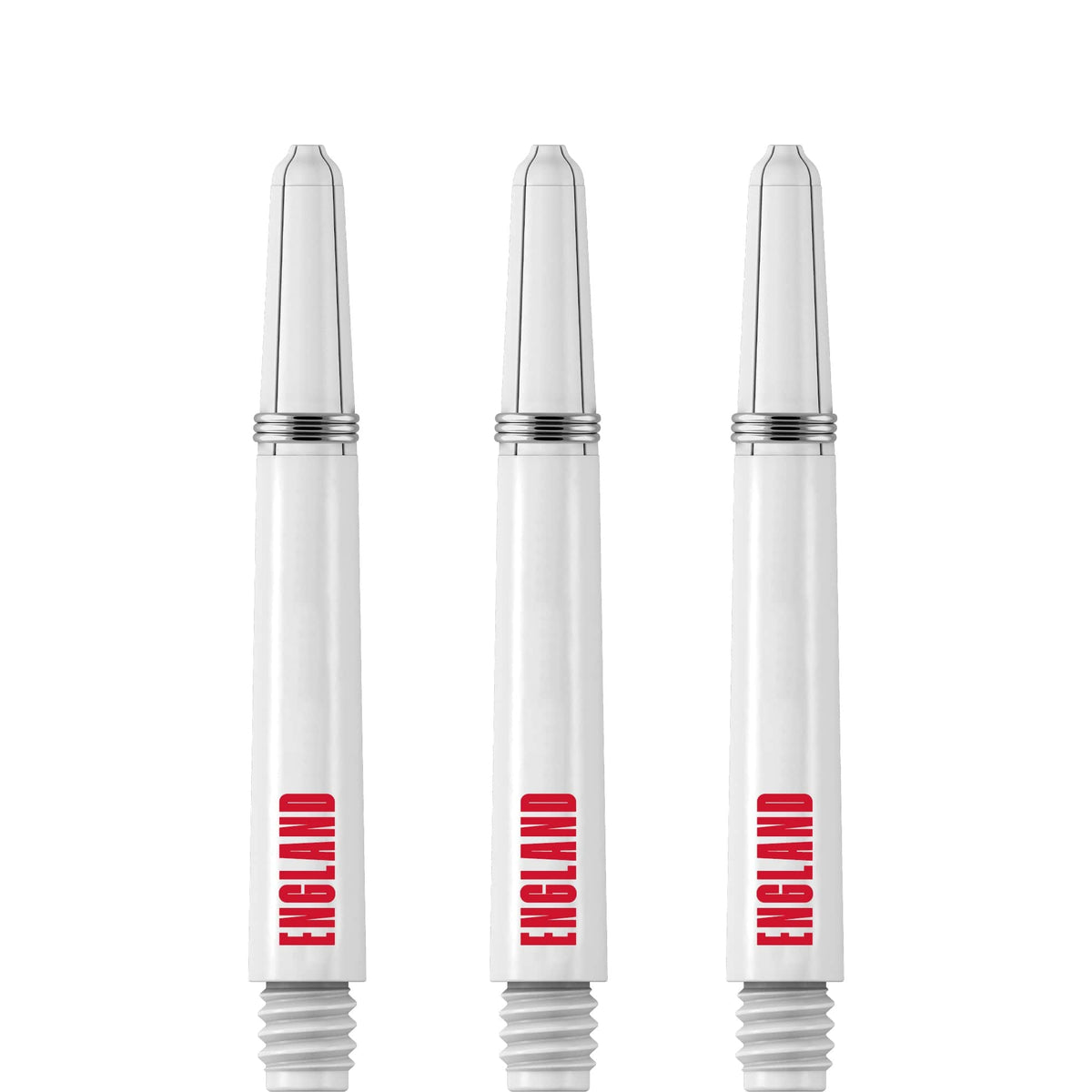 England Football Nylon Shafts - Dart Stems with Springs - White - Medium