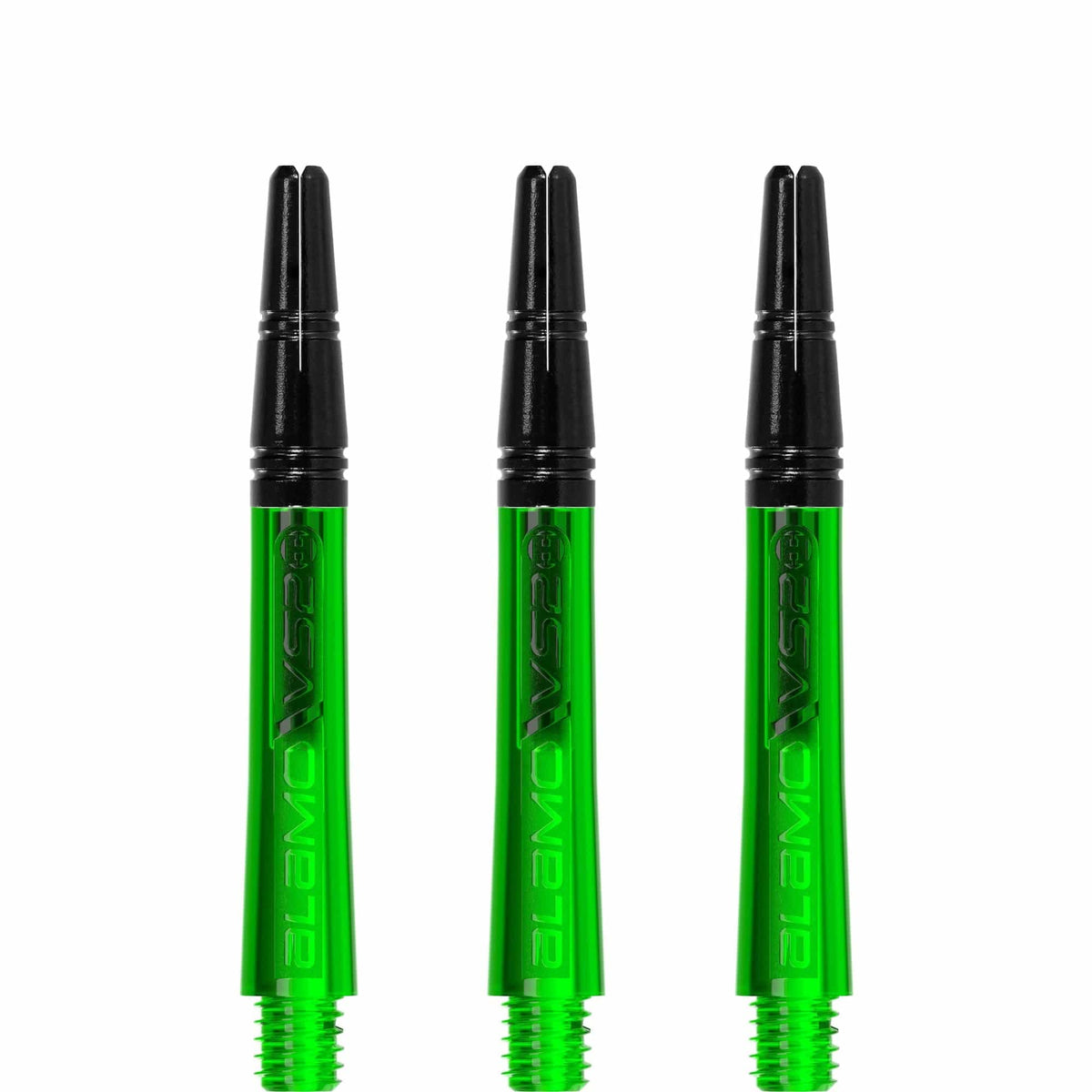 Harrows Alamo VS2 Dart Shafts - Polycarbonate - Black Aluminium Top - Green Tweenie
