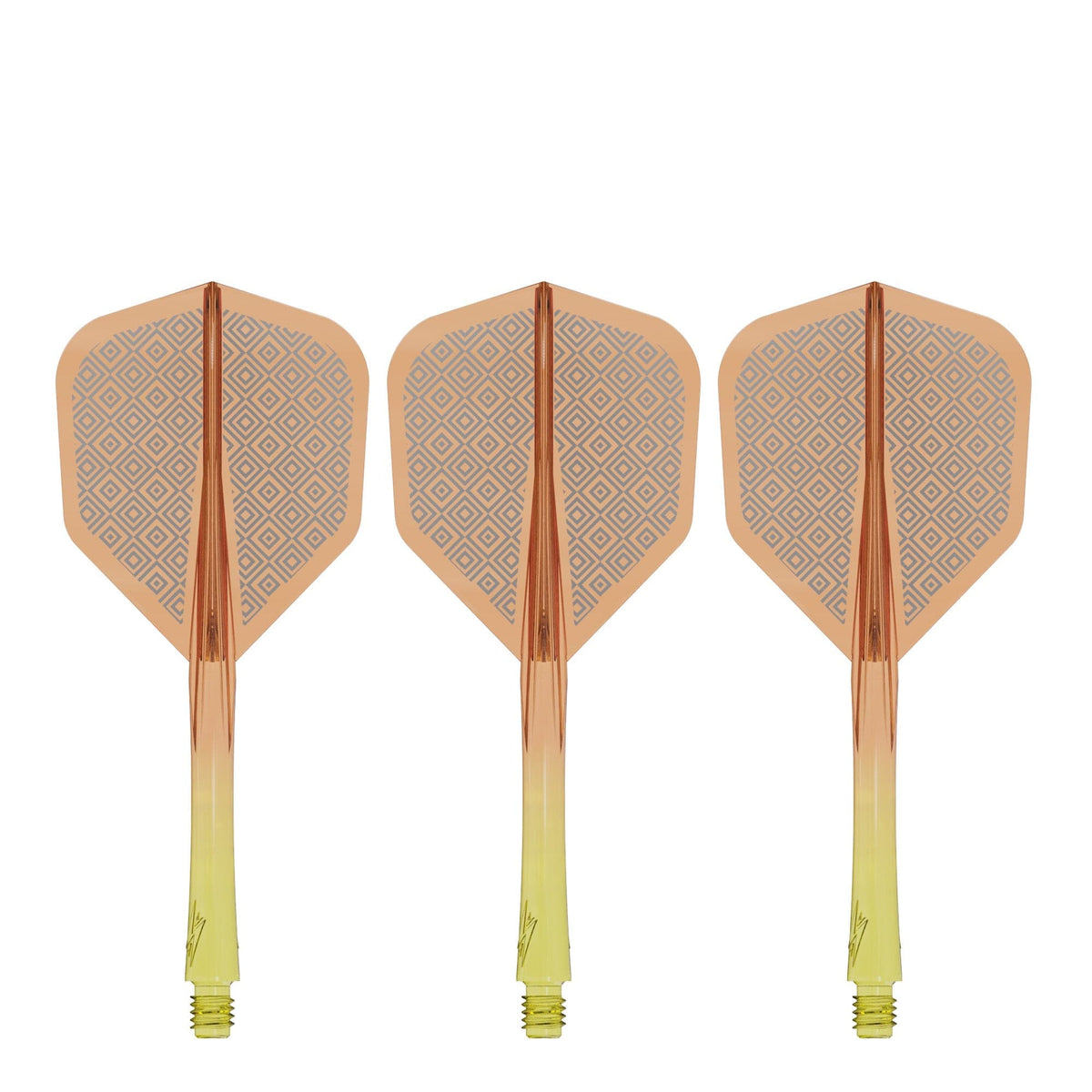 Caliburn SUP Flights - Moulded Shaft and Flight -  Standard No6 - Block - Yellow & Orange
