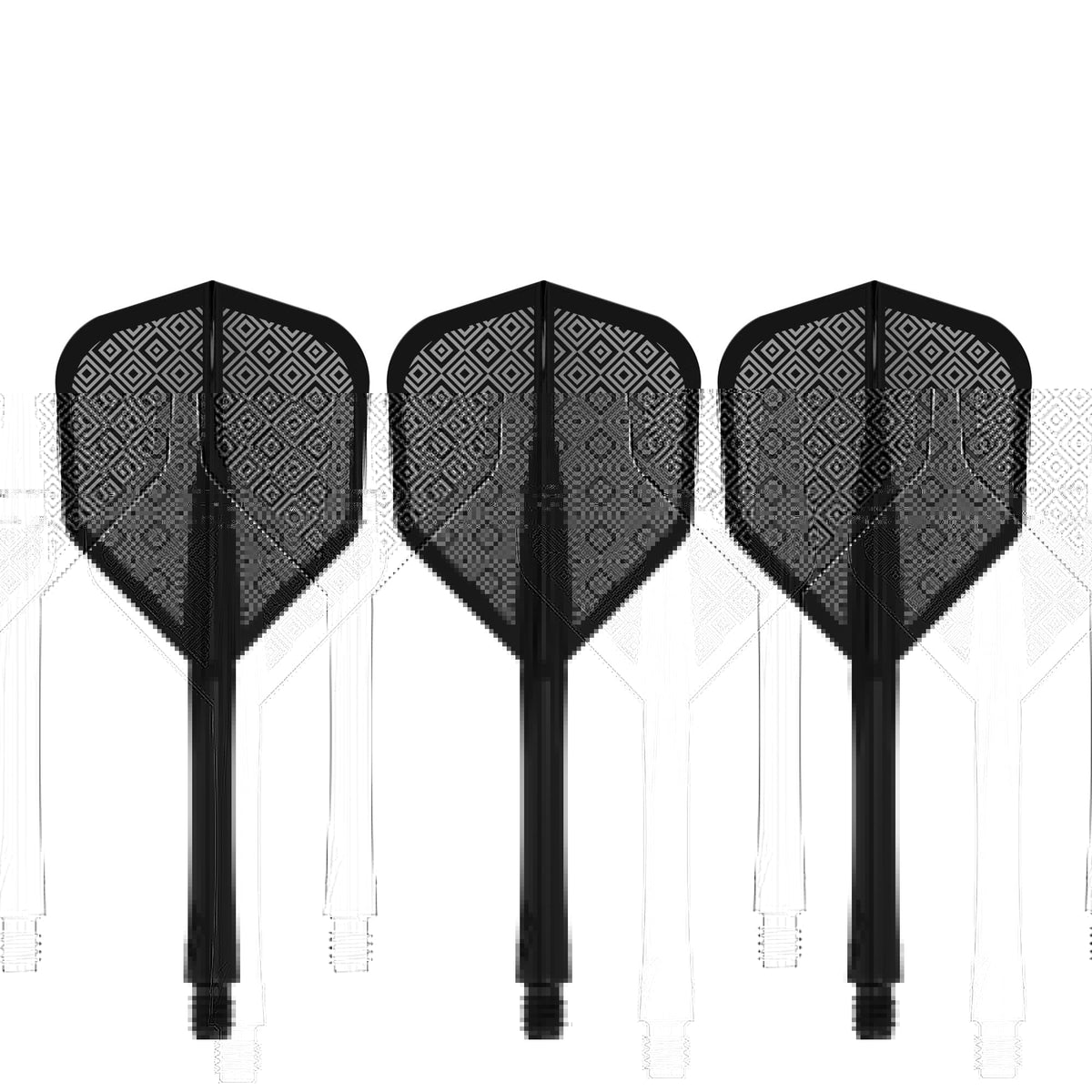 Caliburn SUP Flights - Moulded Shaft and Flight -  Standard No6 - Block - Black