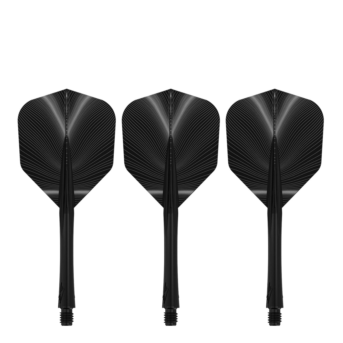 Caliburn SUP Flights - Moulded Shaft and Flight -  Standard No6 - Feather - Black