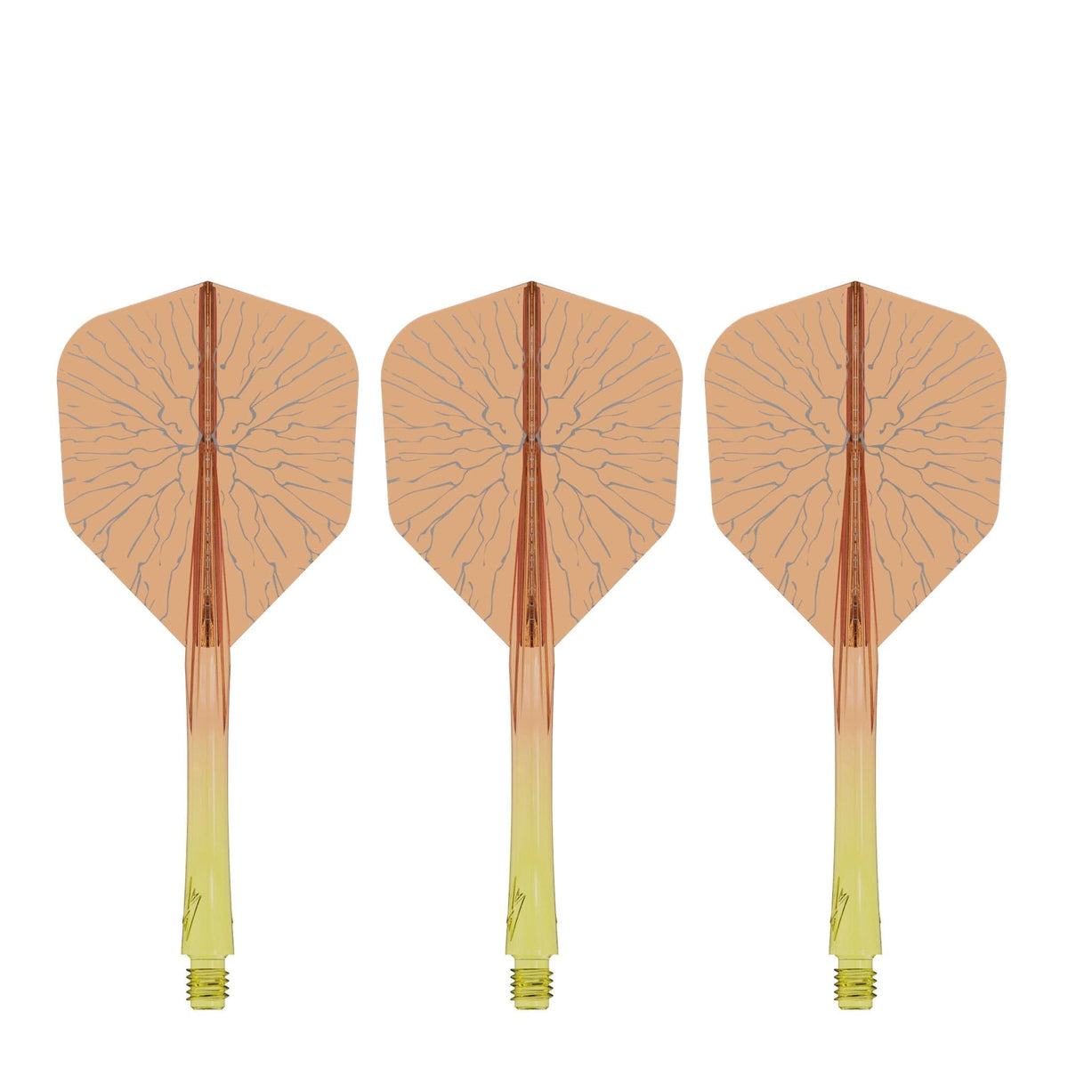 Caliburn SUP Flights - Moulded Shaft and Flight -  Standard No6 - Crack - Yellow & Orange