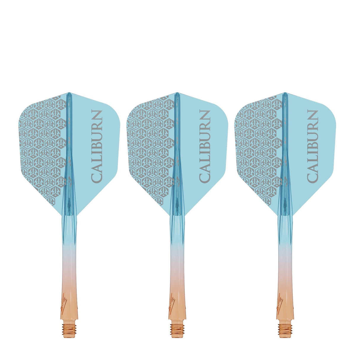 Caliburn SUP Flights - Moulded Shaft and Flight -  Standard No6 - Logo - Orange & Blue