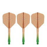 Caliburn SUP Flights - Moulded Shaft and Flight -  Standard No6 - Crack - Green & Orange