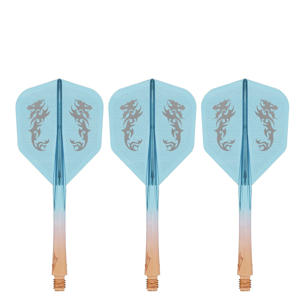 Caliburn SUP Flights - Moulded Shaft and Flight -  Standard No6 - Dragon - Orange & Blue