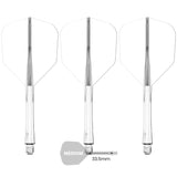 Caliburn SUP Flights - Moulded Flight & Shaft - Standard No6 Clear / Medium