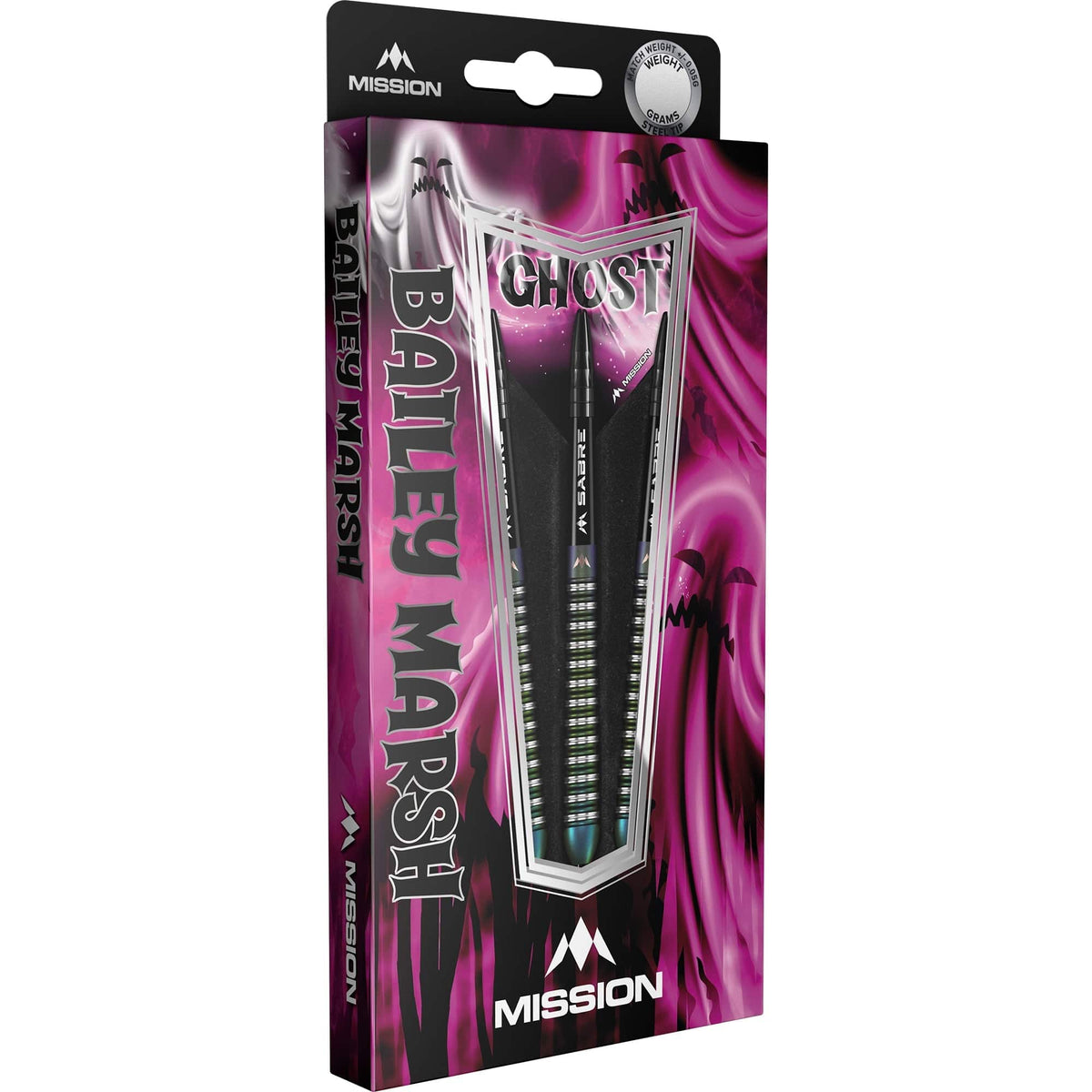 *Mission Bailey Marsh Darts - Steel Tip - 90% - Coral PVD Coating - Ghost