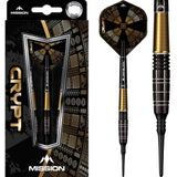 Mission Crypt Darts - Soft Tip - M1 - Black & Gold 20g