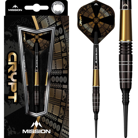 Mission Crypt Darts - Soft Tip - M1 - Black & Gold 20g