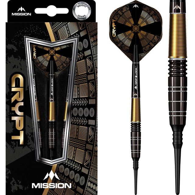 Mission Crypt Darts - Soft Tip - M1 - Black & Gold 20g