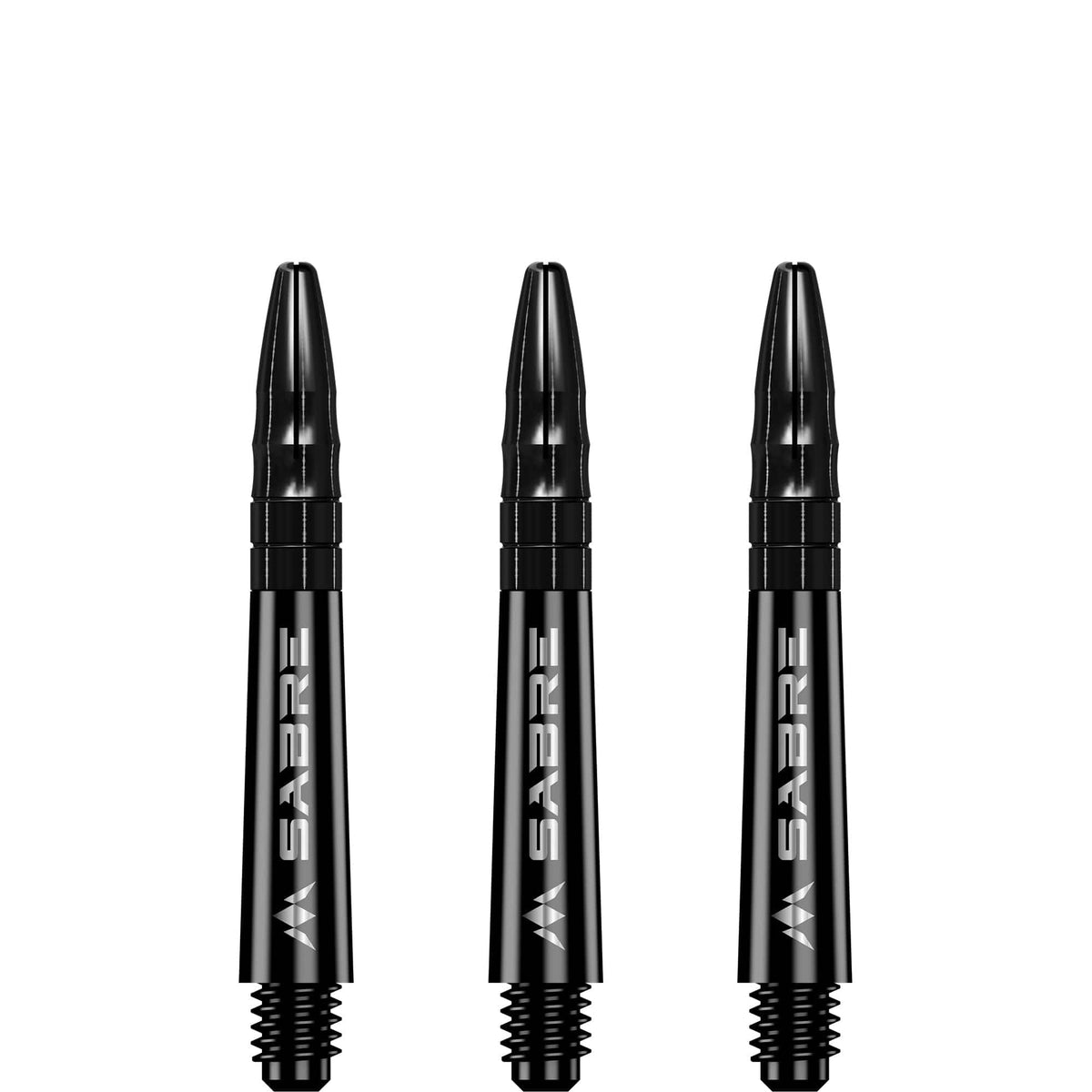 Mission Sabre Shafts - Polycarbonate Dart Stems - Black - Black Top Short
