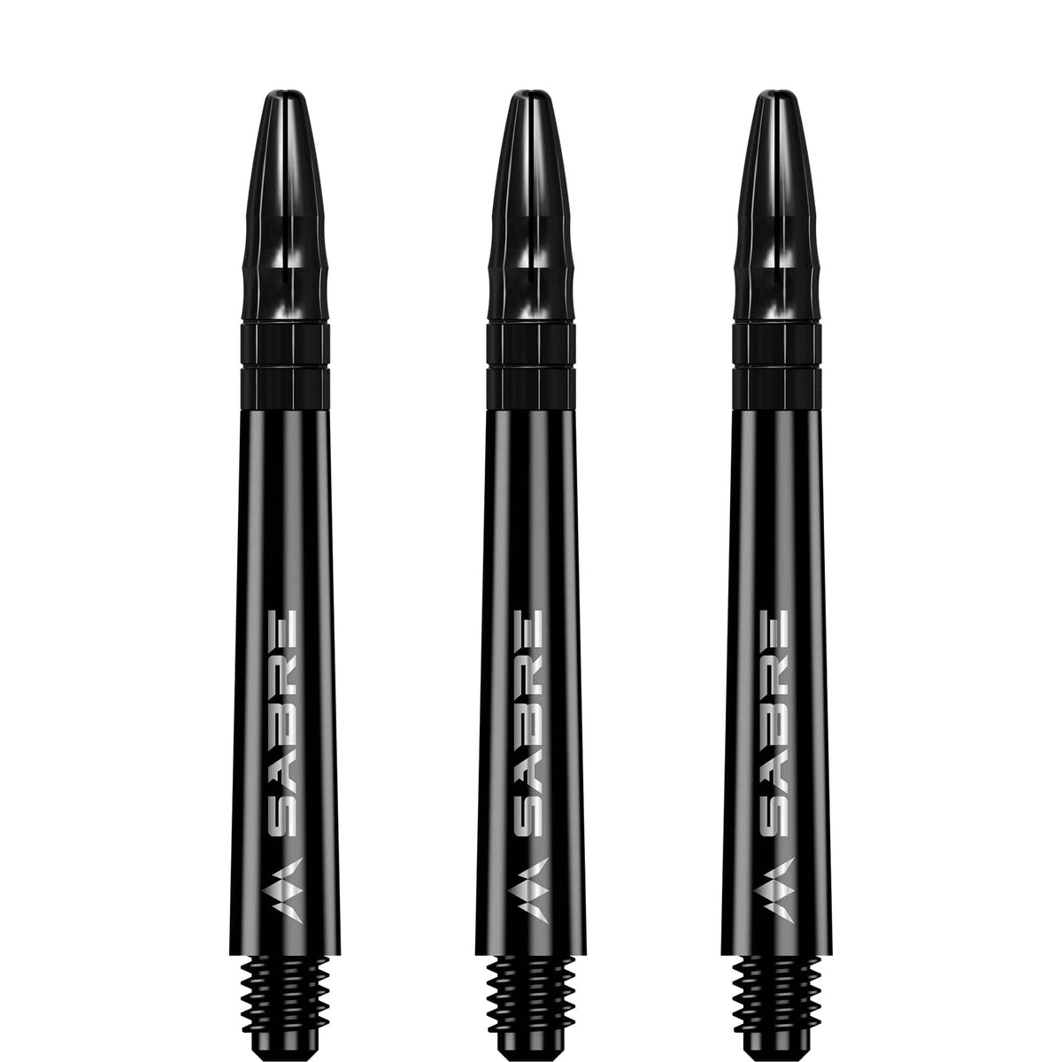 Mission Sabre Shafts - Polycarbonate Dart Stems - Black - Black Top Tweenie Plus