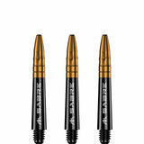 Mission Sabre Shafts - Polycarbonate Dart Stems - Black - Gold Top Short