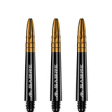 Mission Sabre Shafts - Polycarbonate Dart Stems - Black - Gold Top Tweenie
