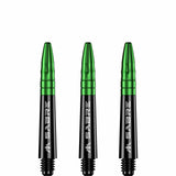 Mission Sabre Shafts - Polycarbonate Dart Stems - Black - Green Top Short