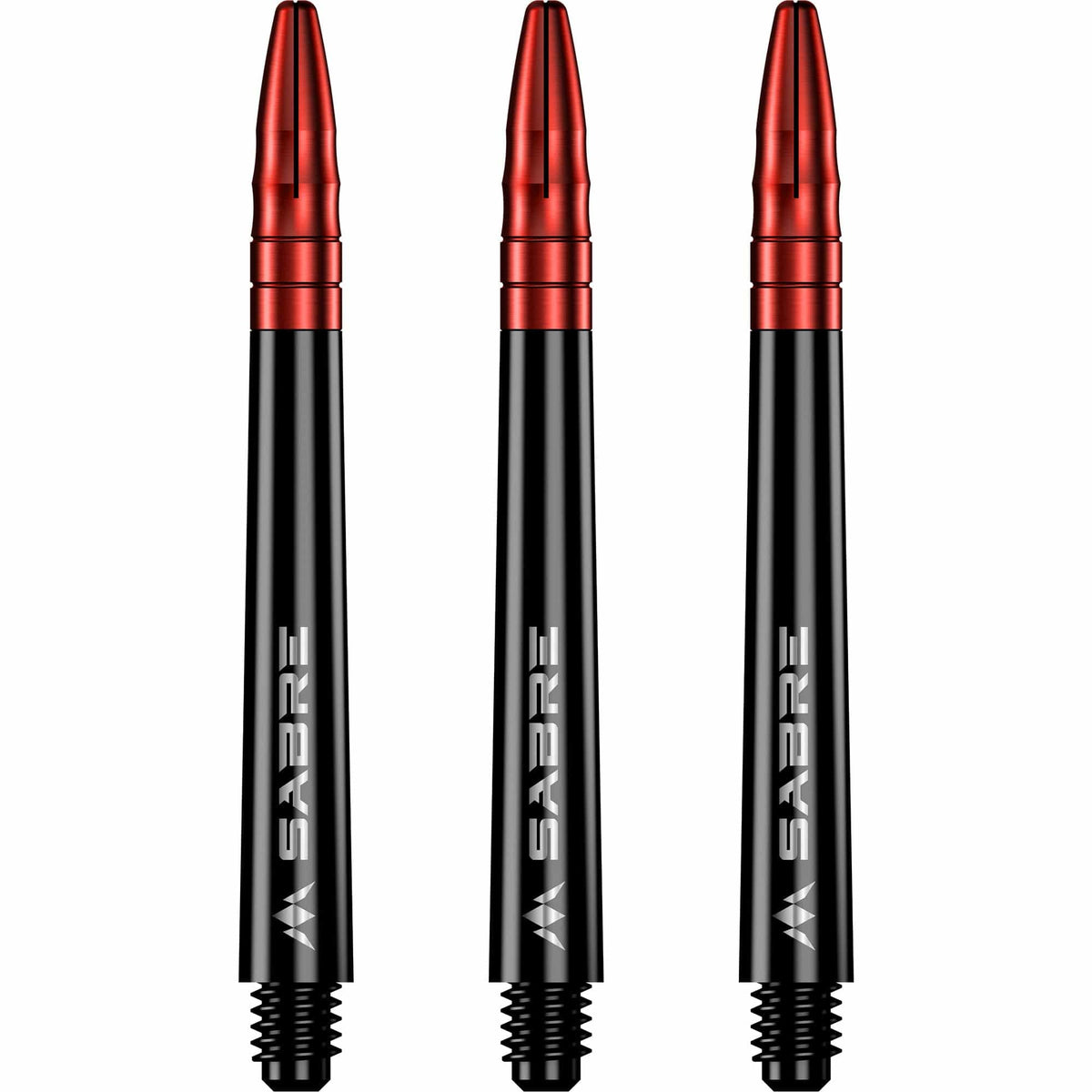 Mission Sabre Shafts - Polycarbonate Dart Stems - Black - Red Top Medium