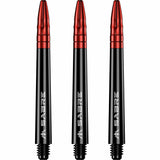 Mission Sabre Shafts - Polycarbonate Dart Stems - Black - Red Top Medium
