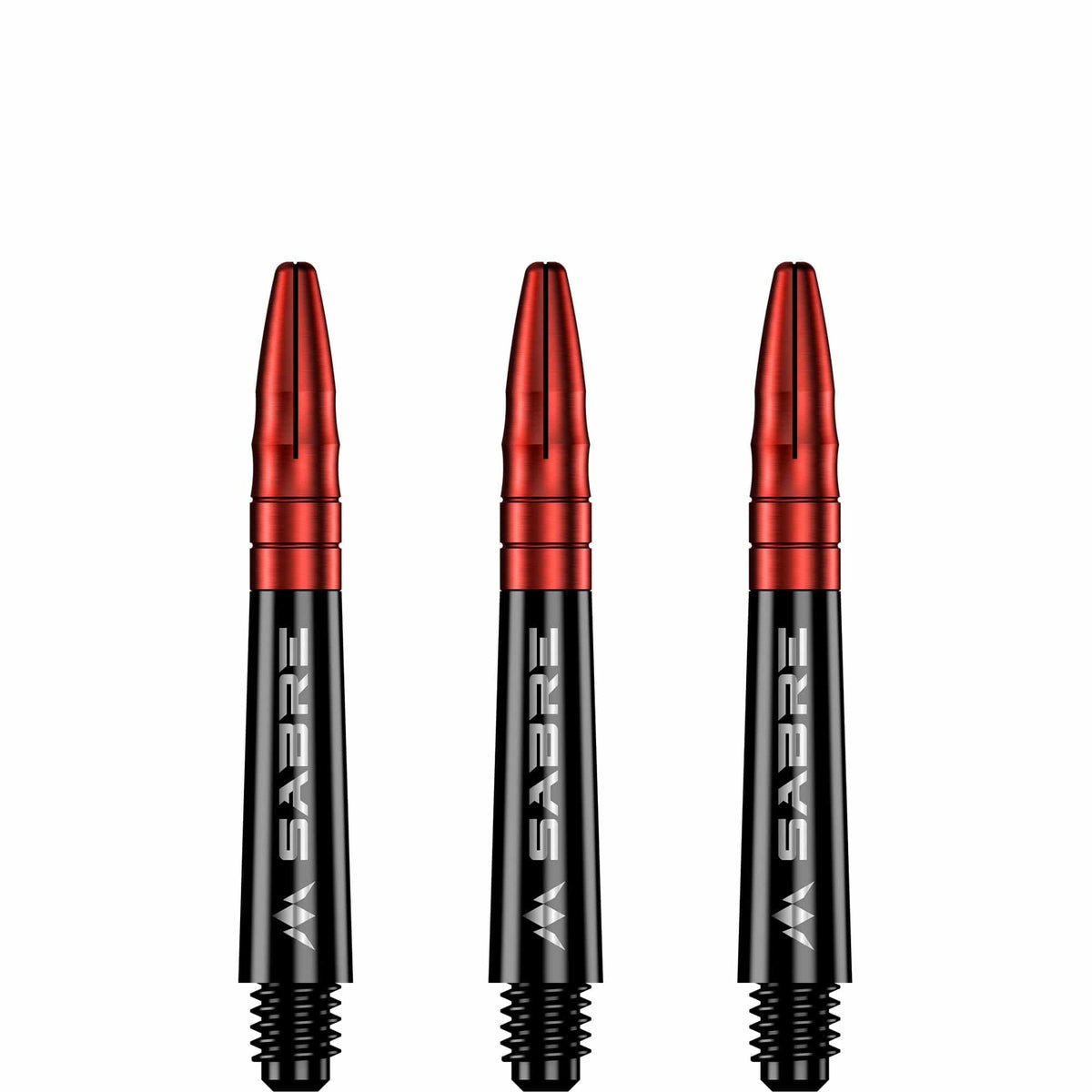 Mission Sabre Shafts - Polycarbonate Dart Stems - Black - Red Top Short