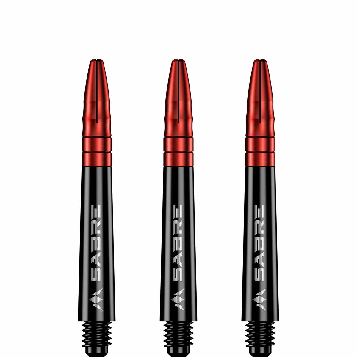 Mission Sabre Shafts - Polycarbonate Dart Stems - Black - Red Top Tweenie