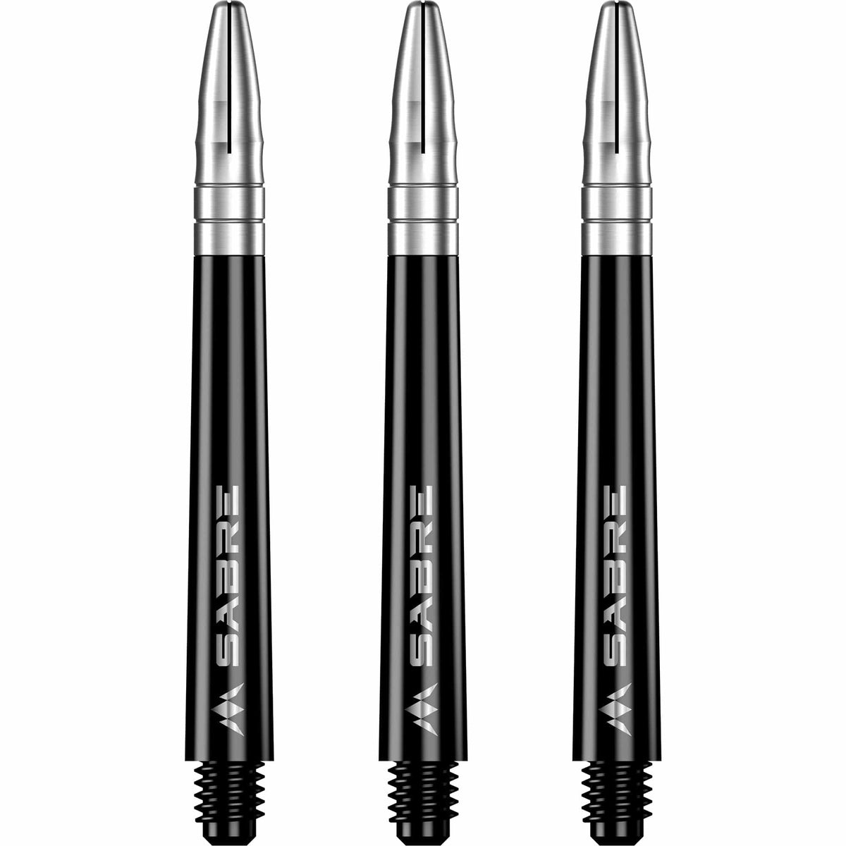Mission Sabre Shafts - Polycarbonate Dart Stems - Black - Silver Top Medium