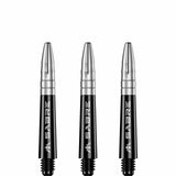 Mission Sabre Shafts - Polycarbonate Dart Stems - Black - Silver Top Short