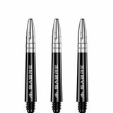 Mission Sabre Shafts - Polycarbonate Dart Stems - Black - Silver Top Tweenie