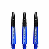 Mission Sabre Shafts - Polycarbonate Dart Stems - Blue - Black Top Short