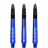 Mission Sabre Shafts - Polycarbonate Dart Stems - Blue - Black Top Tweenie Plus