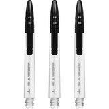 Mission Sabre Shafts - Polycarbonate Dart Stems - Clear - Black Top Medium
