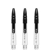 Mission Sabre Shafts - Polycarbonate Dart Stems - Clear - Black Top Tweenie