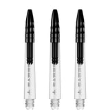 Mission Sabre Shafts - Polycarbonate Dart Stems - Clear - Black Top Tweenie Plus