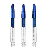 Mission Sabre Shafts - Polycarbonate Dart Stems - Clear - Blue Top Tweenie Plus