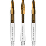 Mission Sabre Shafts - Polycarbonate Dart Stems - Clear - Gold Top Medium