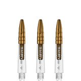 Mission Sabre Shafts - Polycarbonate Dart Stems - Clear - Gold Top Short
