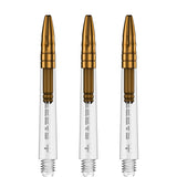 Mission Sabre Shafts - Polycarbonate Dart Stems - Clear - Gold Top Tweenie Plus