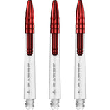 Mission Sabre Shafts - Polycarbonate Dart Stems - Clear - Red Top Medium