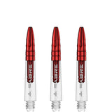 Mission Sabre Shafts - Polycarbonate Dart Stems - Clear - Red Top Short