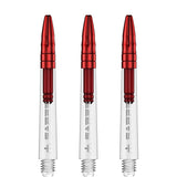 Mission Sabre Shafts - Polycarbonate Dart Stems - Clear - Red Top Tweenie Plus