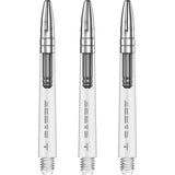 Mission Sabre Shafts - Polycarbonate Dart Stems - Clear - Silver Top Medium