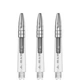 Mission Sabre Shafts - Polycarbonate Dart Stems - Clear - Silver Top Tweenie