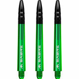 Mission Sabre Shafts - Polycarbonate Dart Stems - Green - Black Top Medium