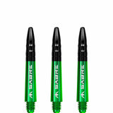 Mission Sabre Shafts - Polycarbonate Dart Stems - Green - Black Top Short