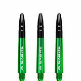 Mission Sabre Shafts - Polycarbonate Dart Stems - Green - Black Top Tweenie