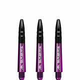 Mission Sabre Shafts - Polycarbonate Dart Stems - Purple - Black Top Short